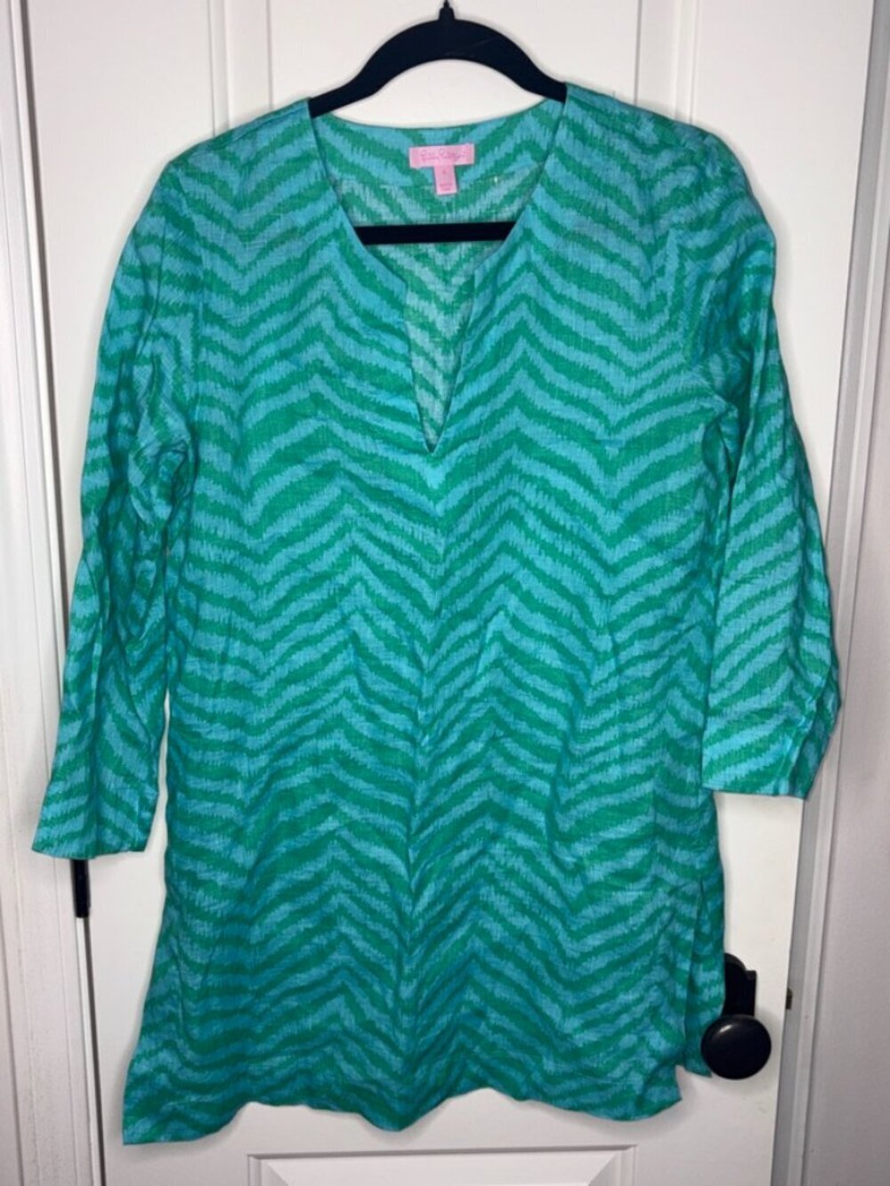 Lilly Pulitzer Marco Island Linen Cover Up Tunic Dress size Small